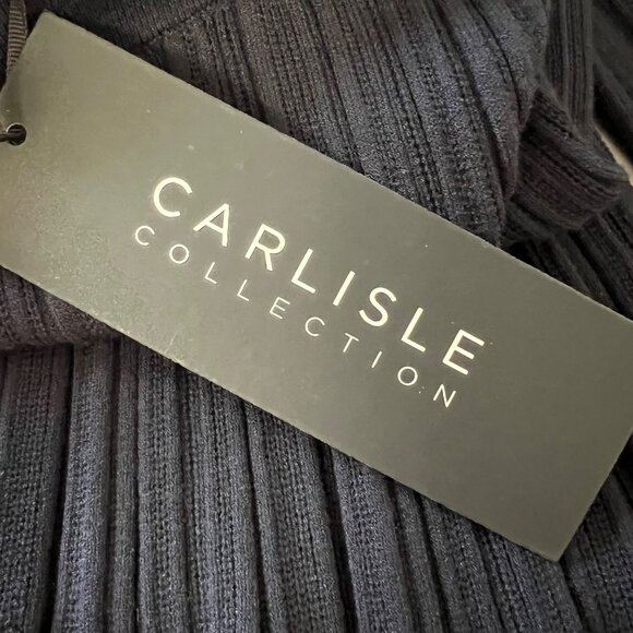 Carlisle Collection Womens Black Ribbed Knit Pants Lettuce Hem Cropped size S - Picture 10 of 12